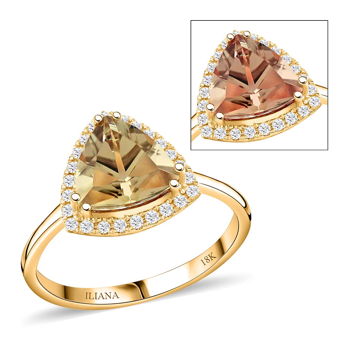 Doorbuster Certified & Appraised ILIANA 18K Yellow Gold AAA Turkizite and G-H SI Diamond Ring 3.50 Grams 2.80 ctw