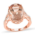 Doorbuster Certified & Appraised ILIANA 18K Rose Gold AAA Marropino Morganite and G-H SI Diamond Ring 4.10 Grams 9.00 ctw - Sticky add to cart bar