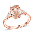 LUXORO 14K Rose Gold AAA Marropino Morganite and G-H I2 Diamond Ring 2.14 Grams 2.30 ctw - Sticky add to cart bar