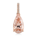 Luxoro 14K Rose Gold AAA Marropino Morganite and G-H I2 Diamond Pendant without Chain 2.50 ctw - Sticky add to cart bar