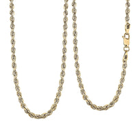 10K Yellow Gold Rope Necklace, Rope Chain Necklace, Gold Chain (24 Inches)