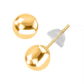 Round 5mm Ball Stud Earrings in 14K Yellow Gold with Silicone Backs - Sticky add to cart bar