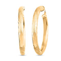 14K Yellow Gold Diamond-Cut Hoop Earrings, Gold Hoops, Hoop Earrings, Diamond Cut Hoop 45mm 4.50 Grams - Sticky add to cart bar