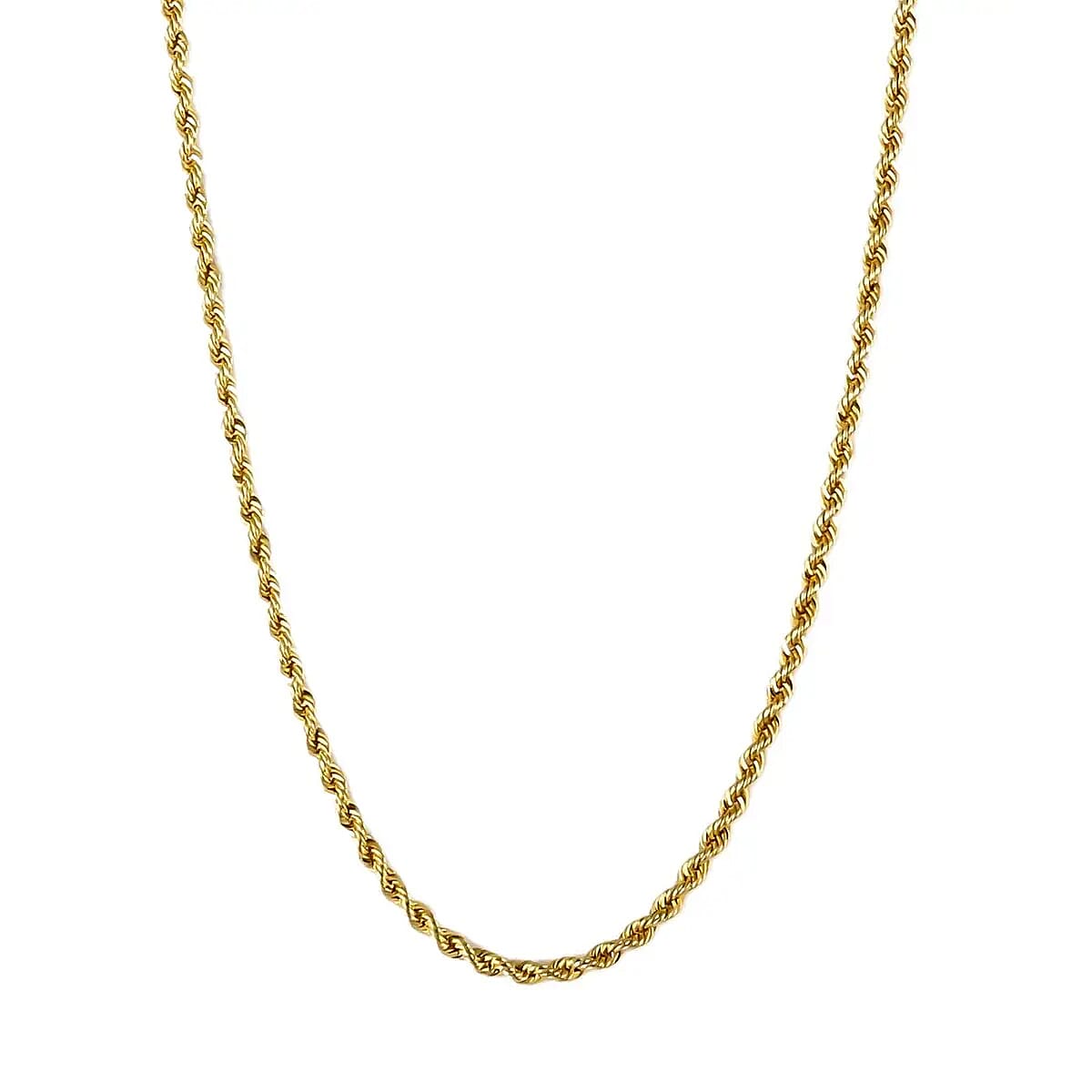 10K Yellow Gold 1.5mm Rope Chain Necklace 20 Inches 1.4 Grams