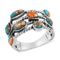 ANTA FE Style Spiny Turquoise Ring in Sterling Silver 2.10 ctw - Sticky add to cart bar
