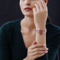 SANTA FE Style Plum Coral Bangle Bracelet in Sterling Silver (6.50 in) 17.5 Grams 6.50 ctw - Sticky add to cart bar
