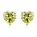 14K White Gold Peridot Heart Stud Earrings 0.50 ctw - Sticky add to cart bar
