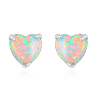 14K Yellow Gold Lab Created Emerald Heart Stud Earrings 0.40 ctw