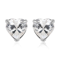 Birthday Special Deal 14K White Gold Lab Created White Sapphire Solitaire Stud Earrings 0.60 ctw
