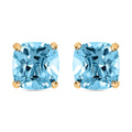 14K Yellow Gold Sky Blue Topaz Stud Earrings with Silicone Back 1.70 ctw - Sticky add to cart bar