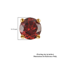 14K Yellow Gold Mozambique Garnet Round Stud Earrings 2.20 ctw
