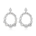 Simulated Diamond Circle Earrings in Rhodium Over Sterling Silver - Sticky add to cart bar