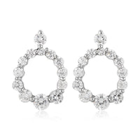 Simulated Diamond Circle Earrings in Rhodium Over Sterling Silver