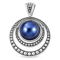 BALI LEGACY Blue Mabe Pearl 12-13mm Pendant in Sterling Silver (7 g)
