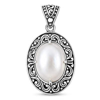 BALI LEGACY White Mabe Pearl Pendant in Sterling Silver