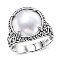 BALI LEGACY White Mabe Pearl Ring in Sterling Silver (Size 10.0) 7.08 Grams - Sticky add to cart bar