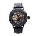 GENOA Automatic Mechanical Movement Watch with Black Genuine Leather Strap (41mm) - Sticky add to cart bar