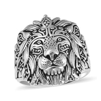 Lion Head Men's Ring in Stainless Steel (Size 10.0)