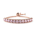 Simulated Pink Diamond Half Tennis Bolo Bracelet in Rosetone - Sticky add to cart bar