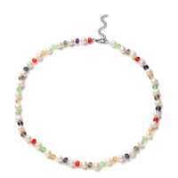 White Freshwater Cultured Pearl Necklace 20 Inches in Stainless Steel