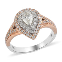 NY Closeout Diamond G-H I1 1.00 ctw Ring in 14K White Rose Gold 6.70 Grams