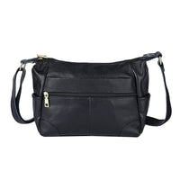 PASSAGE Black Genuine Leather Crossbody Bag (11.41"x3.94"x8.24") with Multi Pockets & 46 Inches Adjustable Shoulder Strap