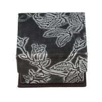 Black Genuine Goat Leather Embossed Ring Box