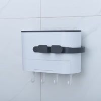 Black & White Multipurpose Wall Mounted Hair Dryer Holder