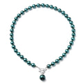 Simulated Peacock Pearl 10-14mm Beaded Necklace 20 Inches in Silvertone - Sticky add to cart bar