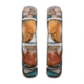 SANTA FE Style Turquoise J-Hoop Earrings in Sterling Silver 2.50 ctw - Sticky add to cart bar