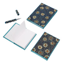 Set of 3 Brown Bedazzled Diary (7x5, 6x4, 3x5 in) and with Matching Pen