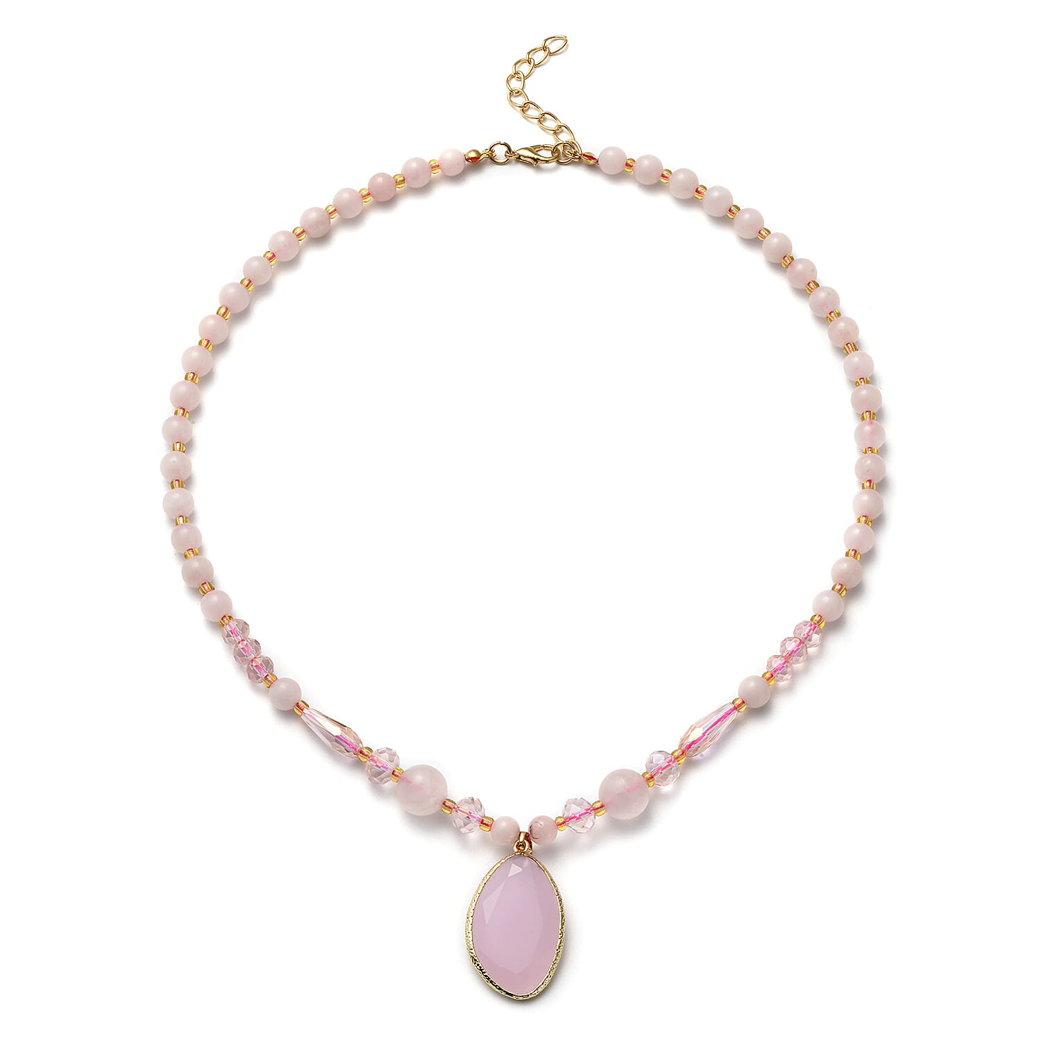 65.00 ctw South African Yellow Tiger's Eye and Simulated Multi Color Diamond Necklace 18 Inches in Goldtone