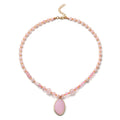 65.00 ctw South African Yellow Tiger's Eye and Simulated Multi Color Diamond Necklace 18 Inches in Goldtone - Sticky add to cart bar