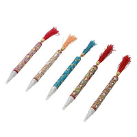 Set of 5 Gift Set - Multi Color Beaded Pens with Tassels (5.5")