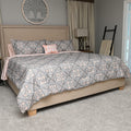 BELLA HOME 6pc Grey Damask Comforter Set -Twin (100% Microfiber) - Sticky add to cart bar