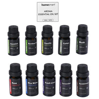 Set of 10 Essential Oil (Lavender, Vanilla, Rose, Blue Water, Jasmine, Sandalwood, Musk, Cotton, Fresh Linen, Bamboo Oil)