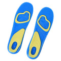 Anti Fatigue Athletic Running Work Shoe Gel Insoles for Men's - Blue & Yellow, Fits Mens Shoe Sizes 9 to 13 - Sticky add to cart bar