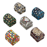 Handcrafted Set of 6 Mini Solid Color Bead Treasure Chest (2"x1.5"x1.5")