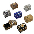 Set of 7 Handcrafted Multi Color Wooden Beaded Chest Jewelry Box (2"x1.5") - Sticky add to cart bar