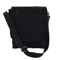 Black Color 100% Genuine Leather Croc Embossed Crossbody Bag (10.03"x12"x2.16")