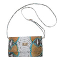 The Pelle Natural Python Collection Natural Python Leather Bi-Fold Flap Over Crossbody Wallet with Detachable Strap - Sticky add to cart bar