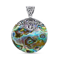 HOST PICK Abalone Shell Round Pendant in Sterling Silver