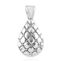 Simulated Diamond Teardrop Pendant in Sterling Silver