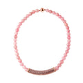Galilea Rose Quartz, Pink Austrian Crystal Beaded Necklace with Charm (20 Inches) in Goldtone - Sticky add to cart bar