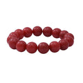 Red Agate 12mm Beaded Stretch Bracelet 150.00 ctw - Sticky add to cart bar