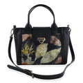 Handmade Black Eco Print Cow Leather Crossbody Bag (11.02"x5.12"x7.87") with Shoulder Strap - Sticky add to cart bar