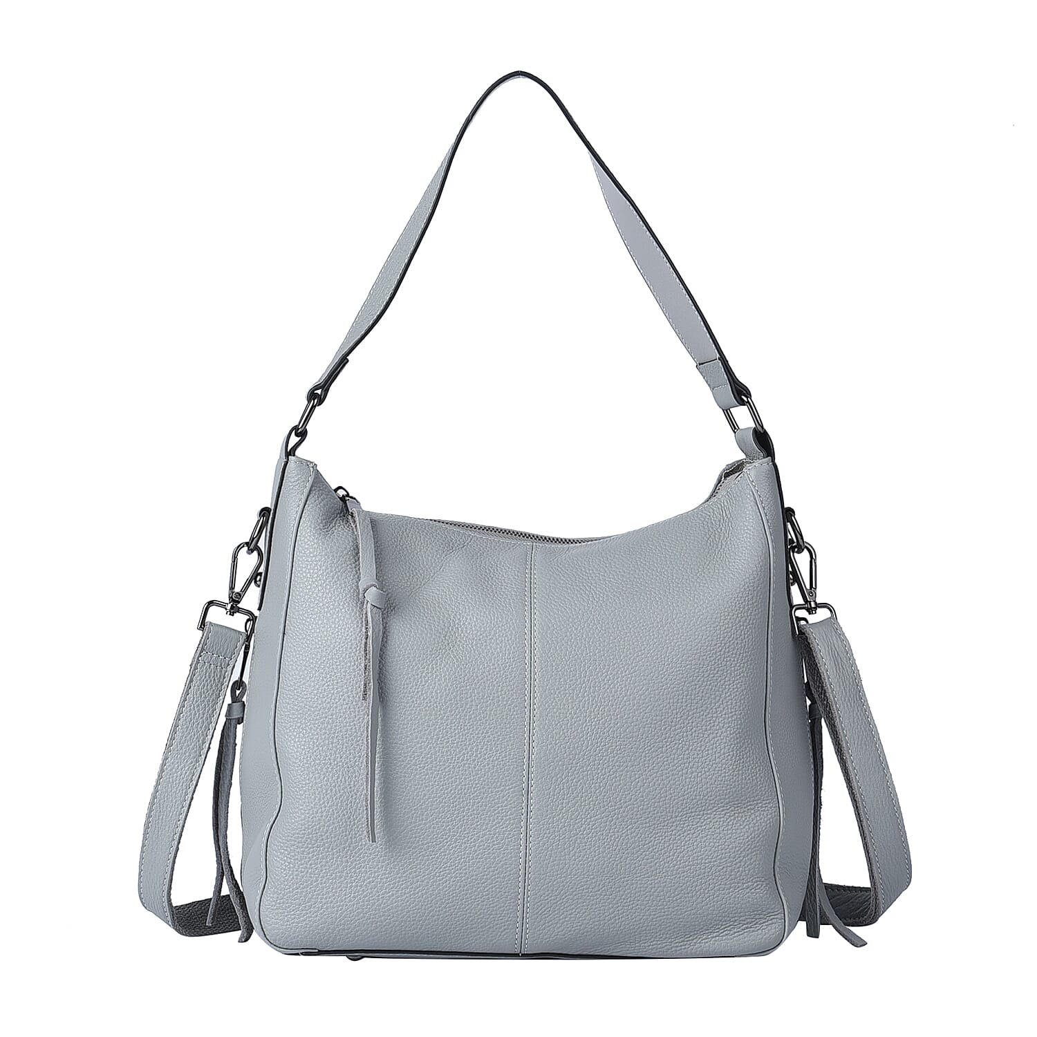 Black Genuine Leather Hobo Bag with Swivel Lever Snap for Holding The Keys