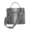 The Grand Pelle Handcrafted 100% Genuine Python Leather Black Color Tote Bag (12.20"x10.10"x6") - Sticky add to cart bar