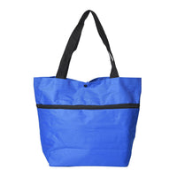 Blue Foldable Shopping Bag with Rollers