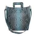 The Grand Pelle Handcrafted 100% Genuine Python Leather Black Color Tote Bag (13.78"x13.78"x5.51") - Sticky add to cart bar